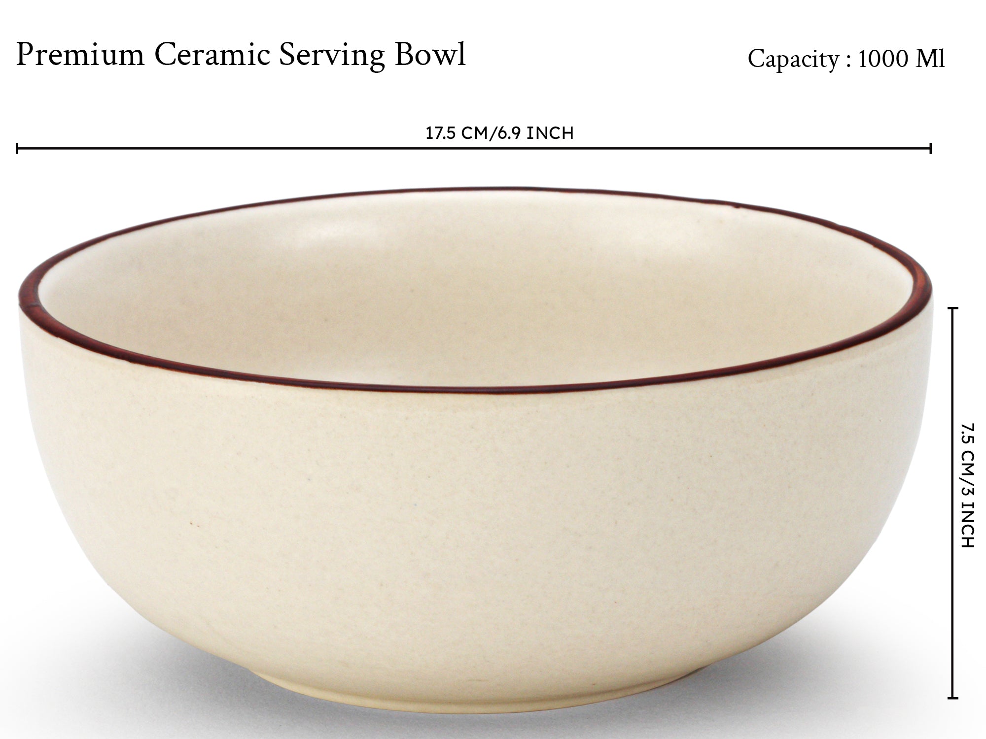 Off White Premium Ceramic Serving Bowls Set of 2