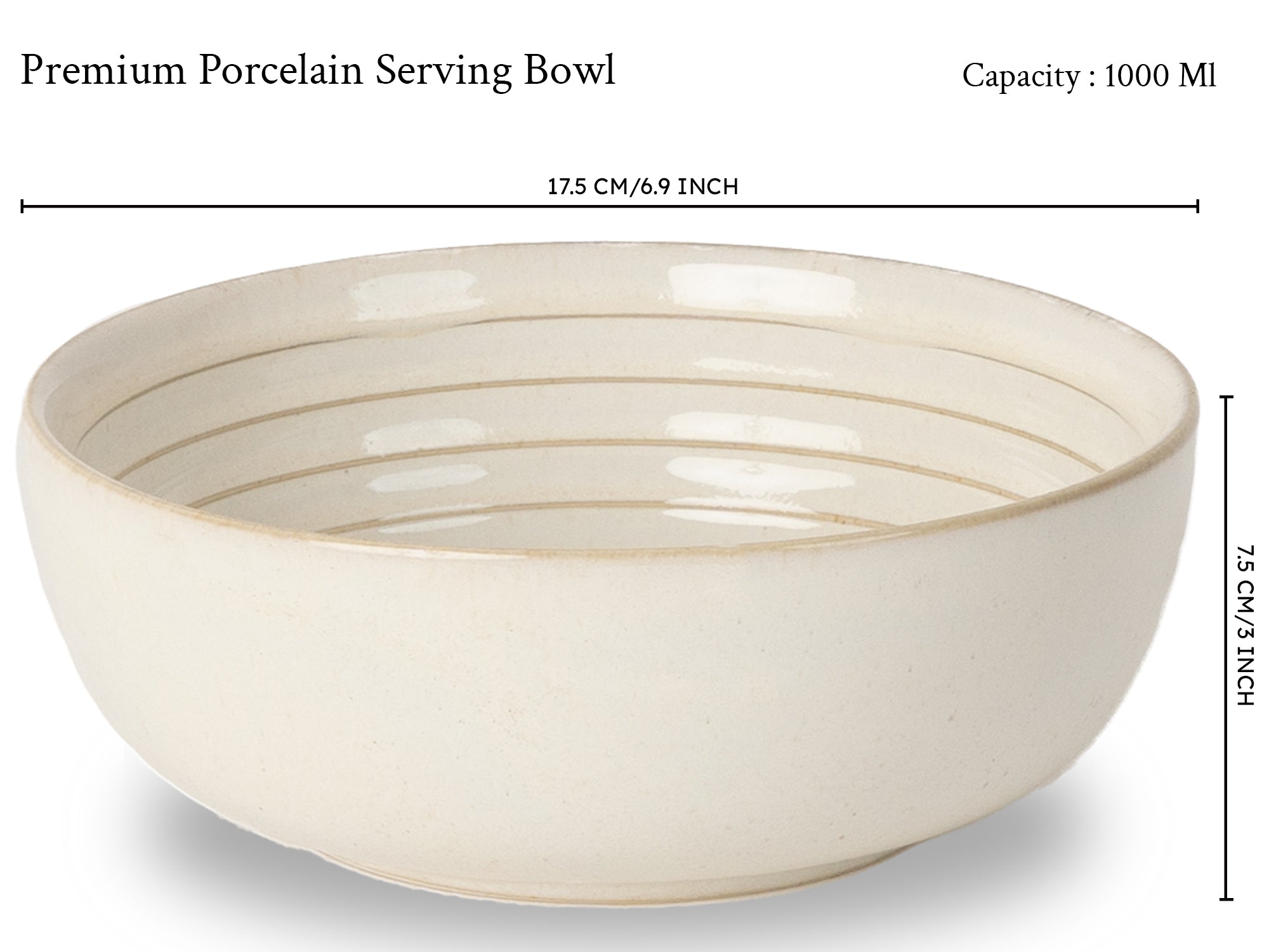 Subhra Premium Porcelain Serving Bowls Set of 2