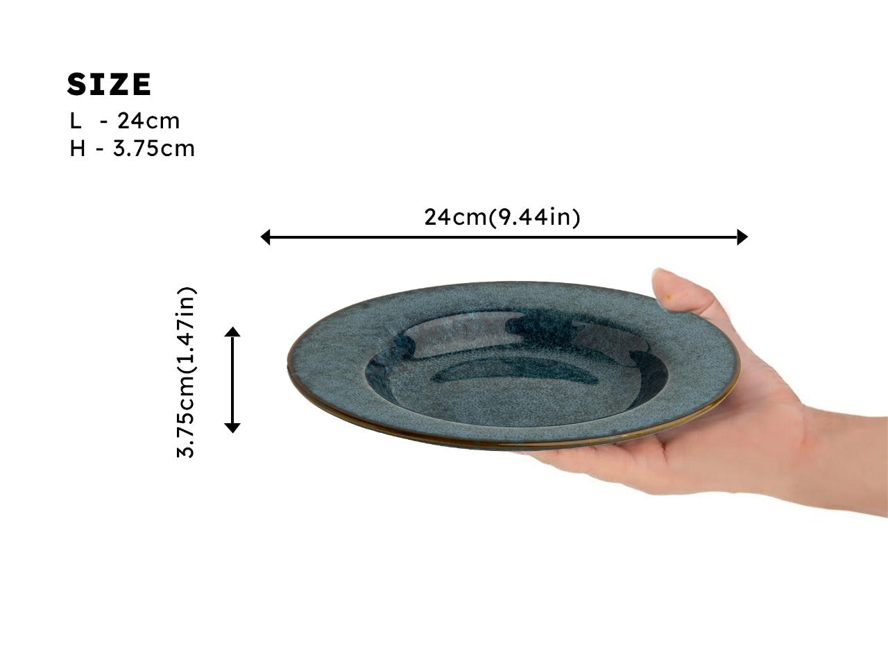 Celestle Ceramic Handmade Reactive Glaze Pasta Plates – Set of 2 Bodhi House