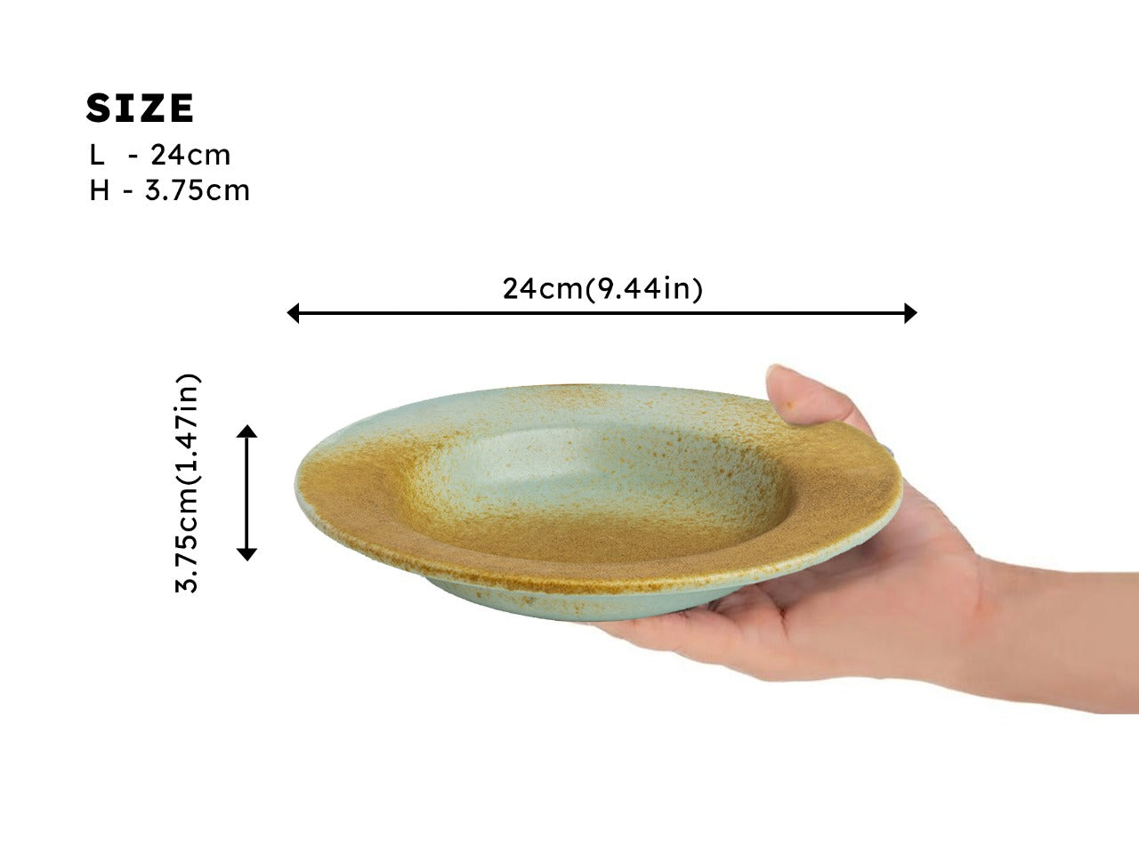 Turquoise Ceramic Handmade Pasta Plates – Set of 2 Bodhi House