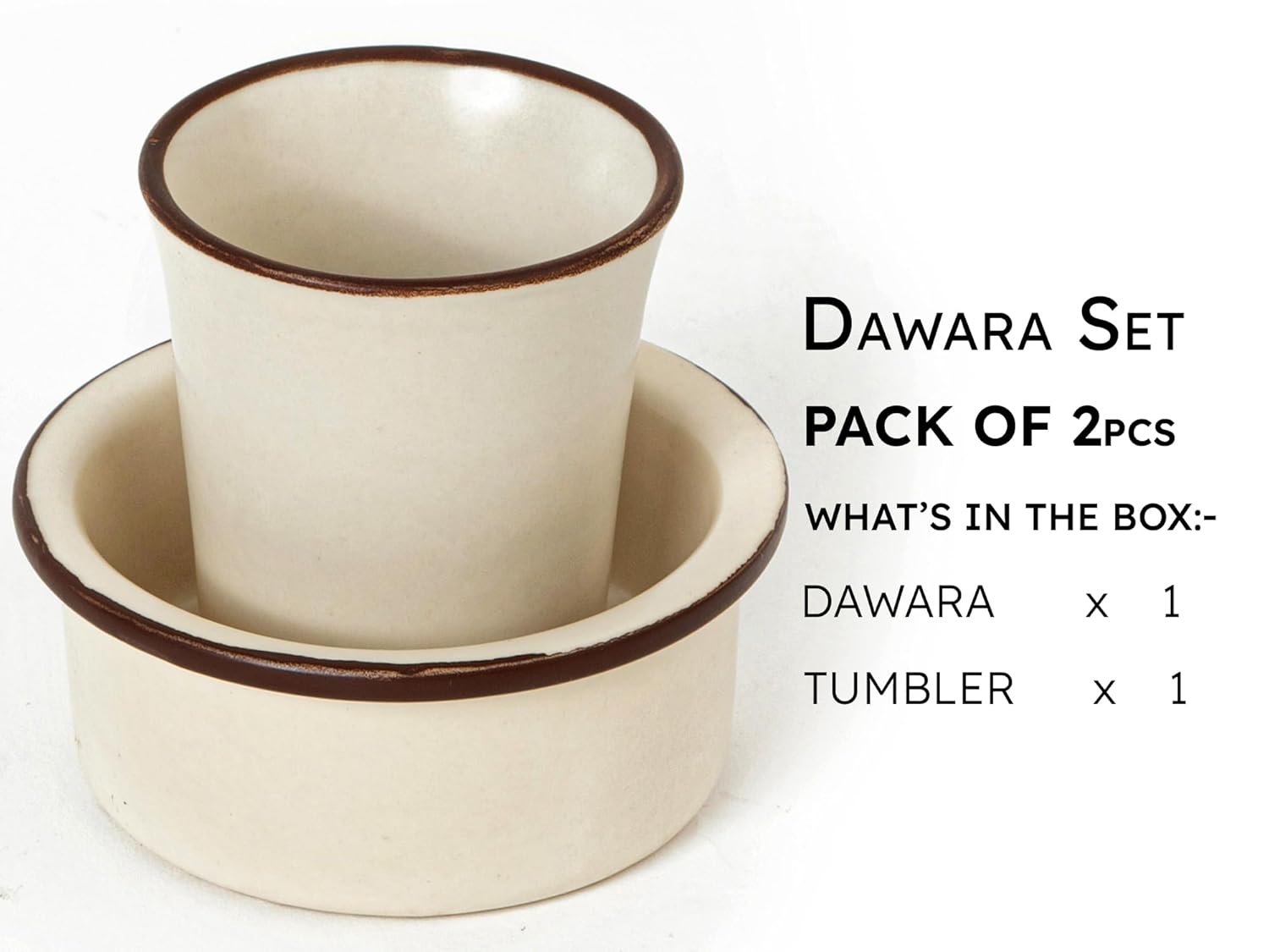 Seashell and Hazel Ceramic Dawara Set