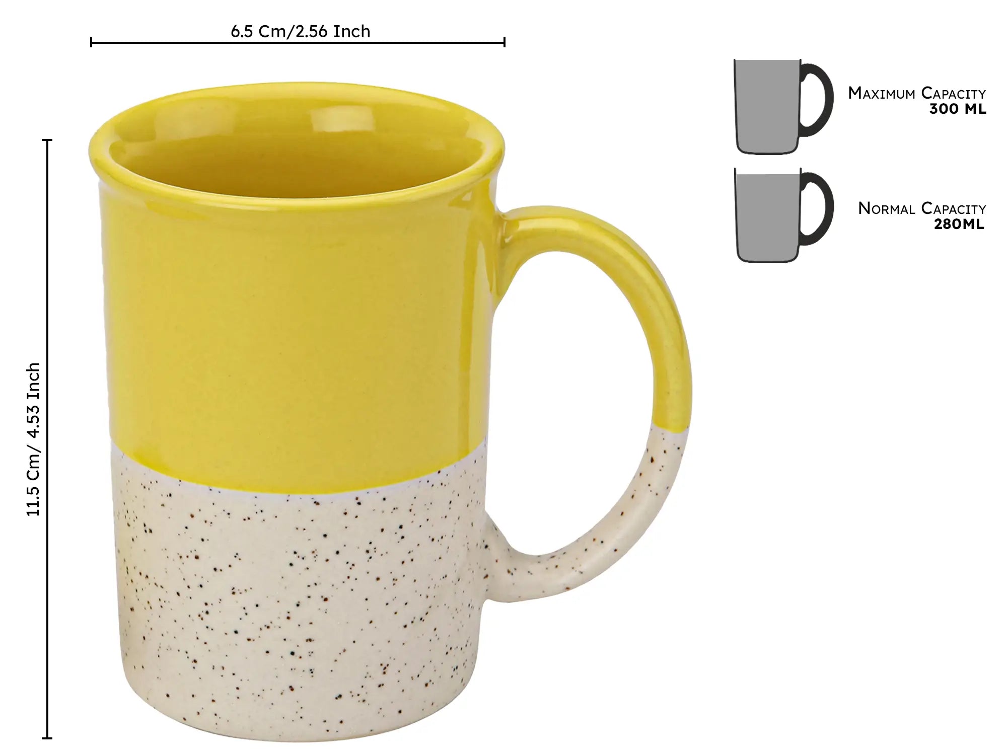 Yellow Ceramic Mug with Coaster Hand-Glazed 300ml Tea & Coffee Cup Set of 1 Bodhi House